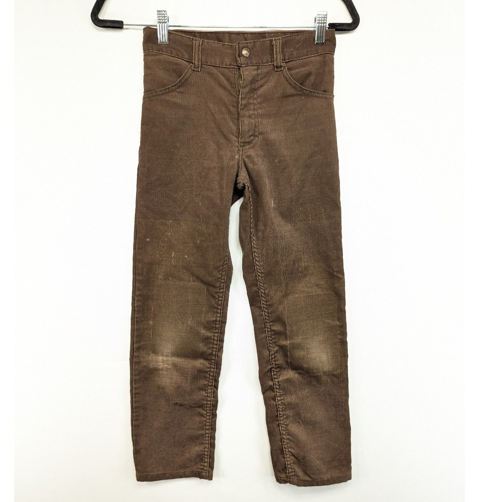 Boys Sears Perma‎ Prest Corduroy Pants Brown Size 10 Regular